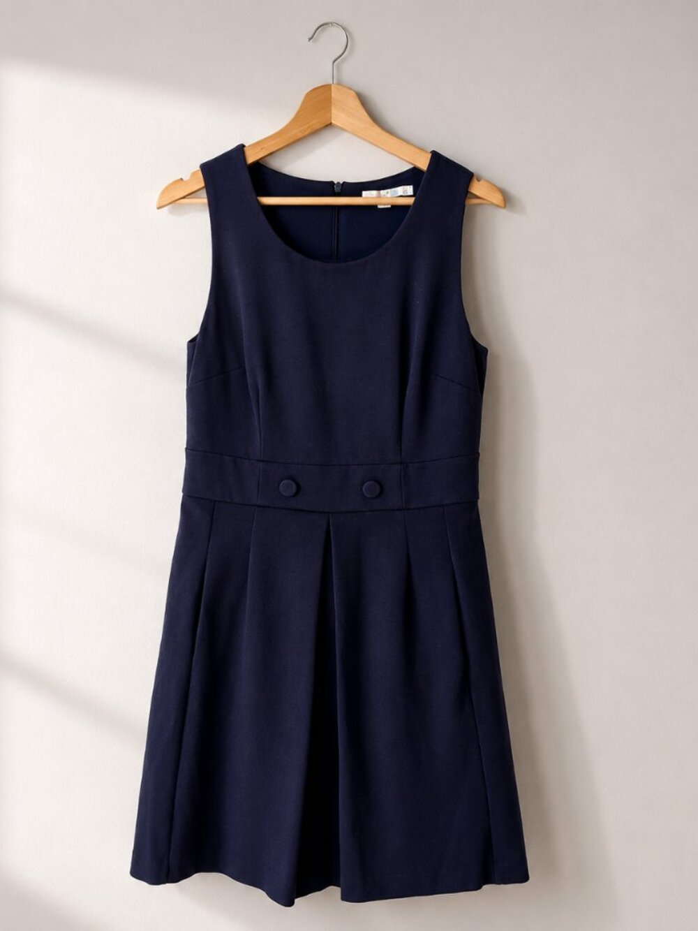 Boden Holland Park Navy Blue Pleated Sheath Dress | Size 4L